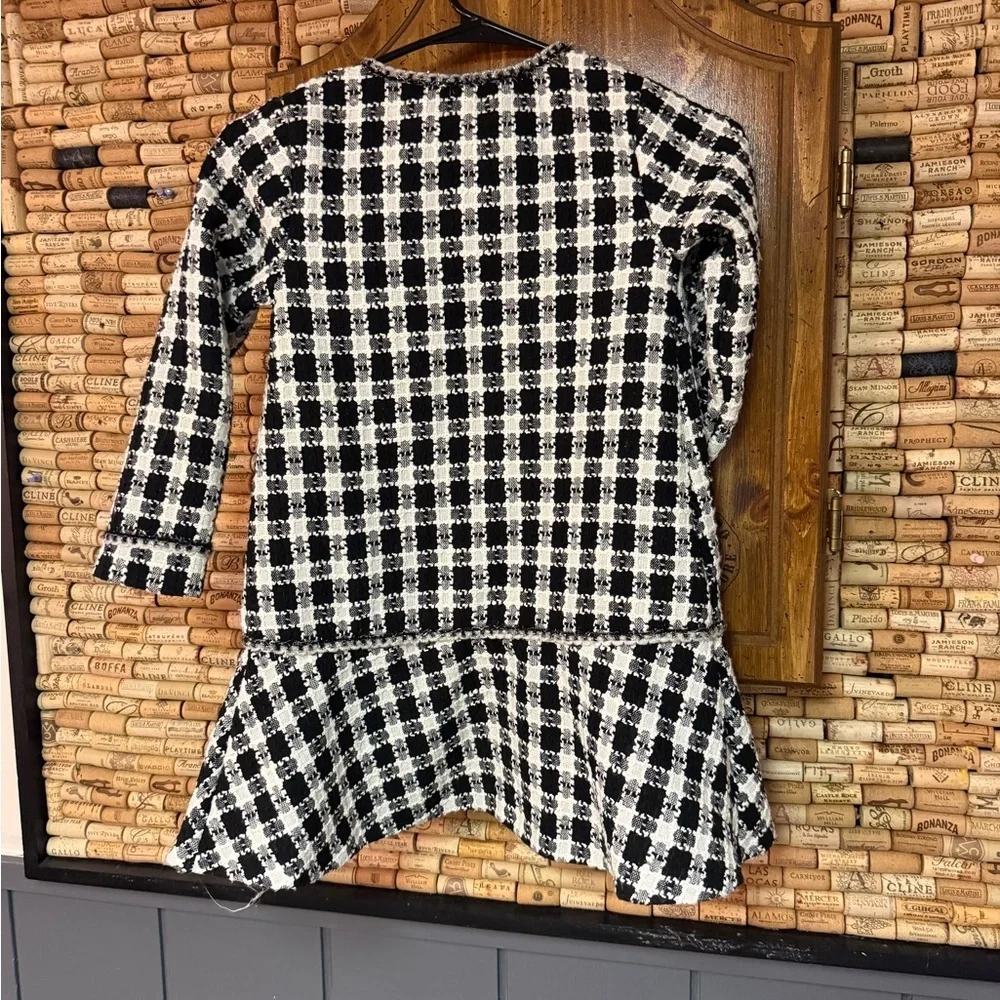 Blueberi Boulevard black & white tweed coat size 6x